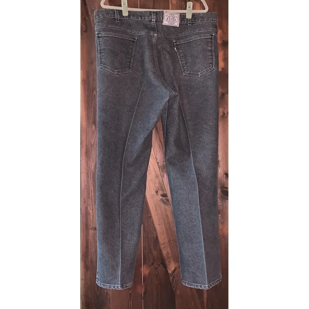 Vtg Levis Silver Medal Mens Straight Leg Stretch Jeans Faded Black Sz 42x30 USA‎